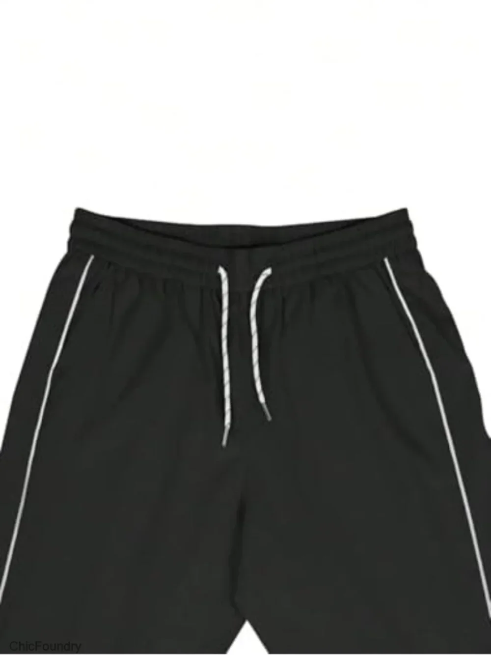 Y2K Contrast Piping Drawstring Sweatpants Cargo Pants with Pockets